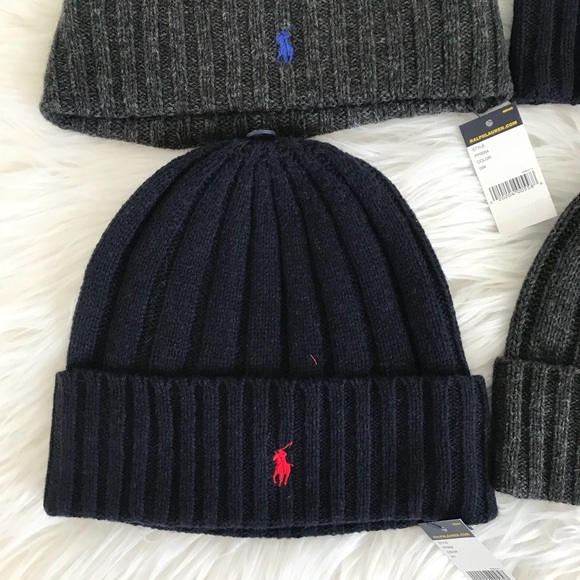 Polo Ralph lauren ribbed beanie winter hat - Picture 2 of 5